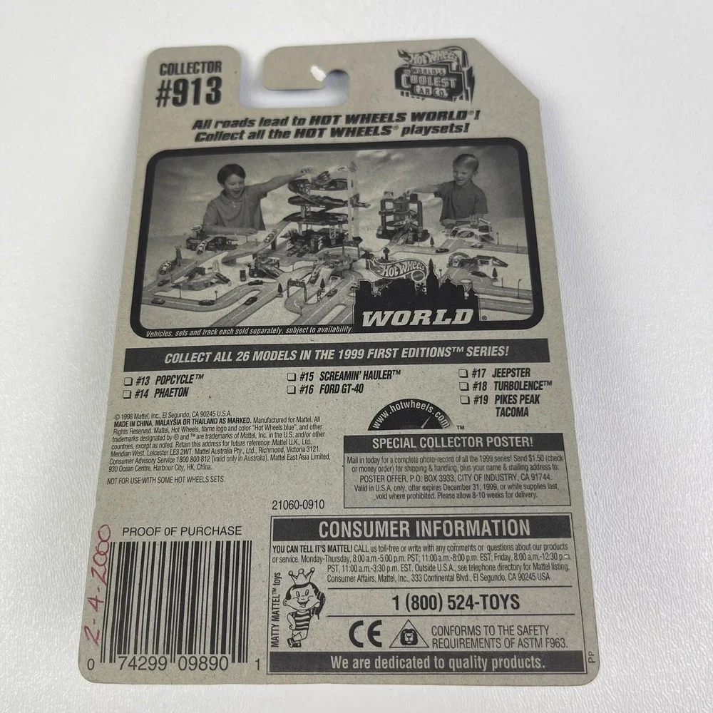 1999 First Editions Popcycle Hot Wheels 913